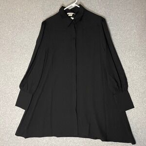 GLAMOROUS Shirt Dress Balloon Sleeve Button Large Short Chic‎ French Cuff